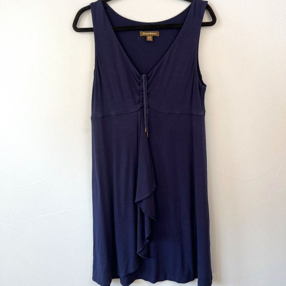 Tommy Bahama Navy Blue Sleeveless Wrap Dress Size‎ M Summer Beach Vacation
